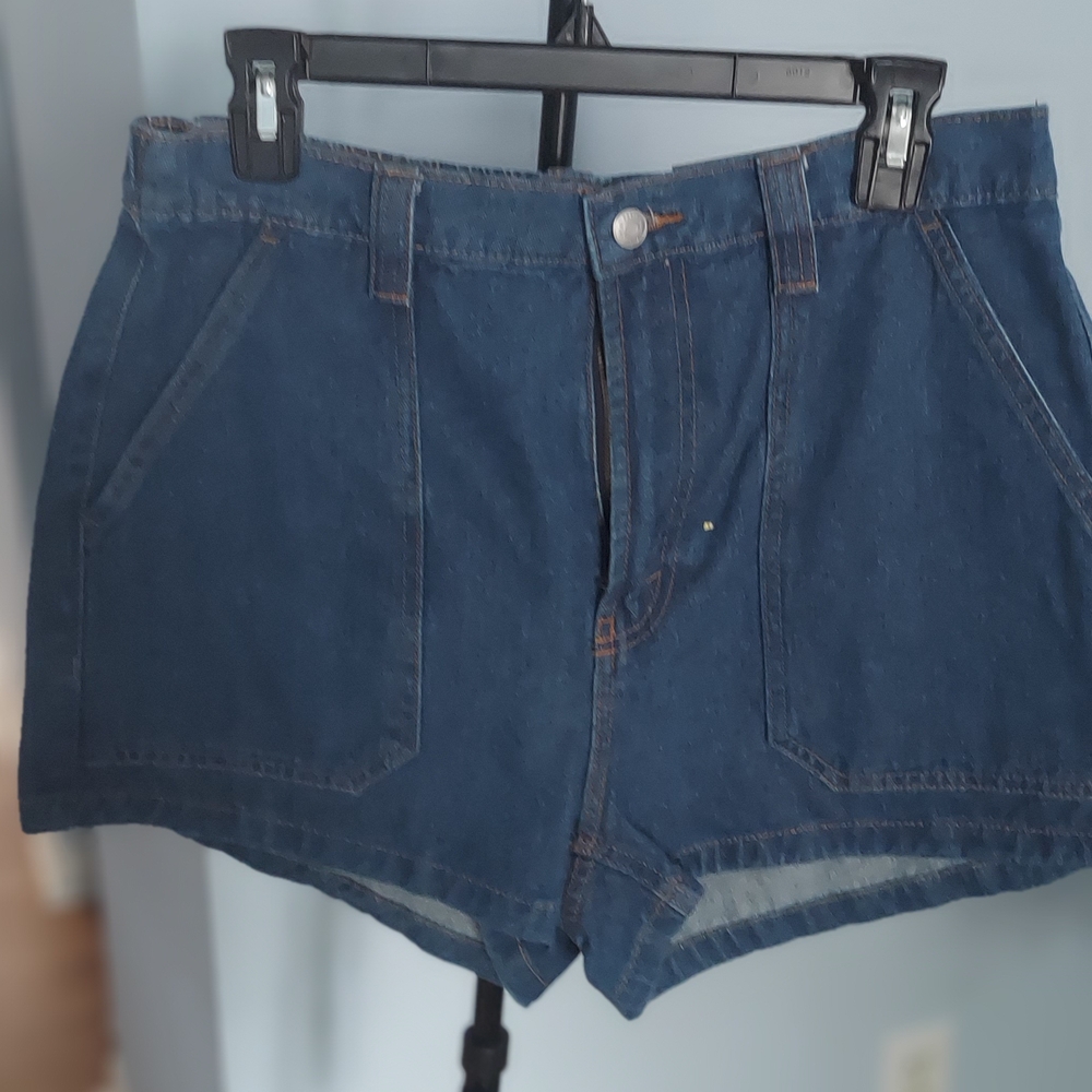 Arizona Jean Company Blue Jean Shorts with Frayed Hems